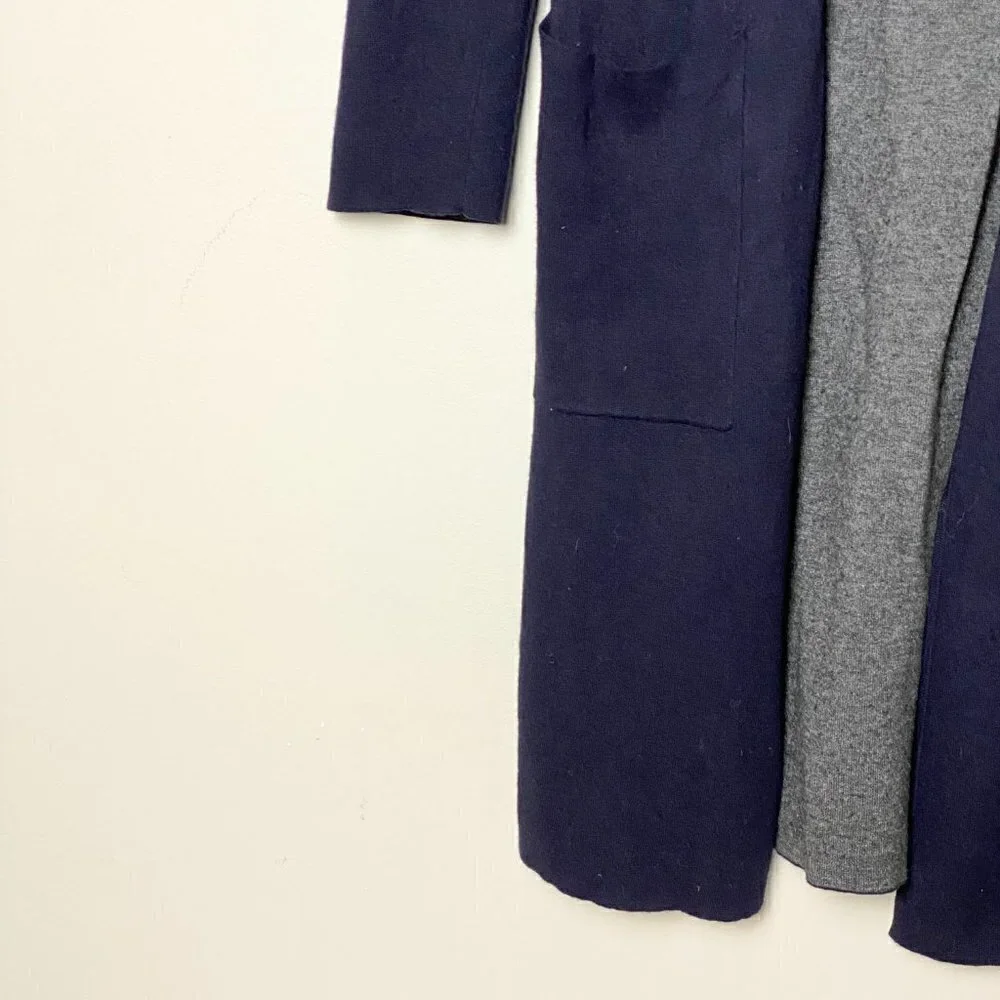 Aritzia Babaton Lance Wool Linen Blend Duster Cardigan Navy - Picture 7 of 11